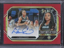 2024 Panini Select WNBA Dana Evans Courtside Action Red Auto #/99