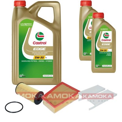 KAMOKA Inspektionspaket Castrol EDGE Titanium FST 5W-30 7L für Nissan NV250