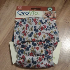 Grovia Calico AIO OS Cloth Diaper NIP Organic Cotton Cloth Diaper
