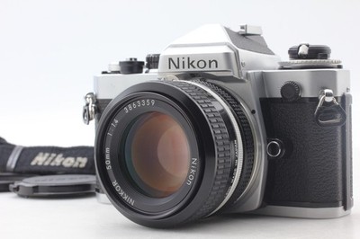[Near MINT] Nikon FE Silver SLR 35mm Film Camera + Ai 50mm f/1.4 Lens From JAPAN