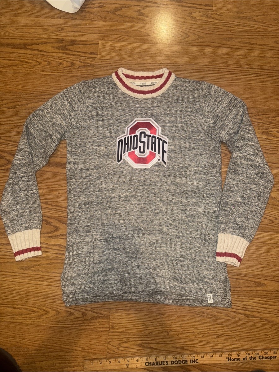 Block O Embroidered Ohio State Buckeyes Sweater Vtg Bruzer Renu Crewneck M/L