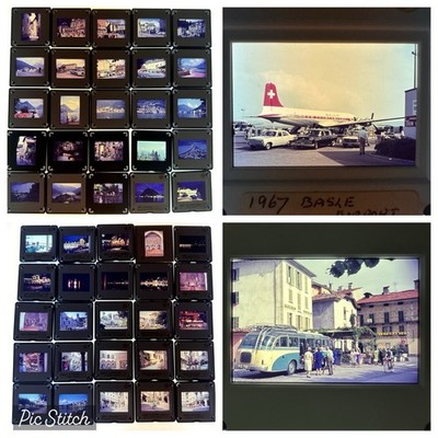 1967 Schweiz Foto Dias Lot Luganer Alpen Dia Konvolut 165 Teile & Box 60er Vintage