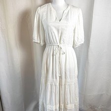 Nurture by Westbound Womens Size M Tiered Maxi Little White Dress Boho Cute EUC