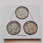 1936 Silver Mercury Dime set!  3 Coins  1936 P 1936 S 1936 D.    A205