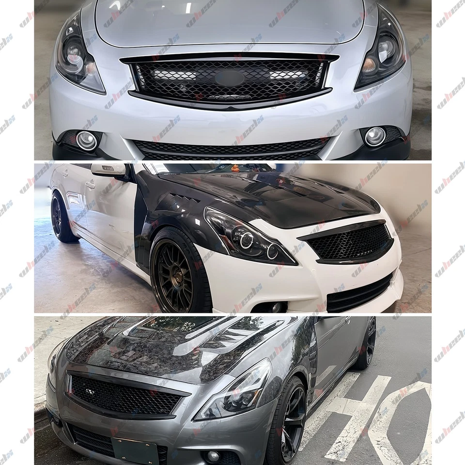Parachoques delantero rejilla negra brillante para Infiniti G37 G25 Q40 Skyline 2010-2015 sedán Foto 2 de 4