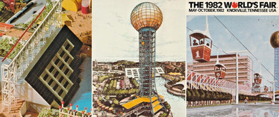 The 1982 Worlds Fair Knoxville Tennessee Vintage Postcard Long 8 1/4 x 3 1/2
