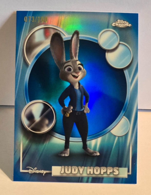 2026 Topps Chrome Disney Nick Wilde Blue Refractor /150- Card #66 Zootopia