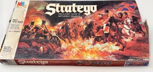 VTG 1986 Stratego Board Game Milton Bradley - Box, Board, Manual - 71/80 Pieces