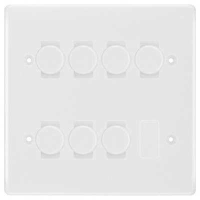 BG Weiß 7 Gang Hinterkante LED Dimmer Lichtschalter 2 Wege Individueller Schalter