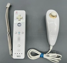Official OEM Nintendo Wii Remote Controller RVL-003 White with Nunchuck TESTED
