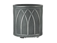 Image of Stewart Garden Versailles Round Planter Pewter Effect Finish 32cm Light Weight