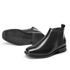 Boys Chelsea Ankle Boots Side Zipper Classic Dress Boots Comfortable for Kids