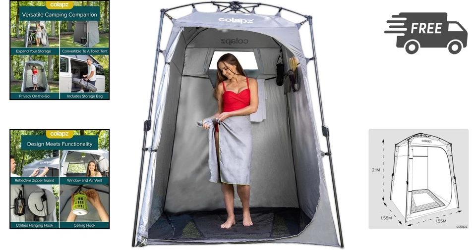 Tienda de ducha de camping tienda de inodoro emergente impermeable refugio de privacidad portátil Foto 2 de 4