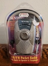NEW SENTRY PR799 AM/FM POCKET RADIO w B/UILT-IN SPEAKER And Earphones