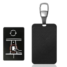 Carbon Fiber Key Case for Tesla Model 3, Y, S - Leather Keychain, Key Ring, C...