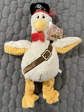 Think Dog Pirate Chickens Interactive Plush Dog Toy - White Chicken - NEW!