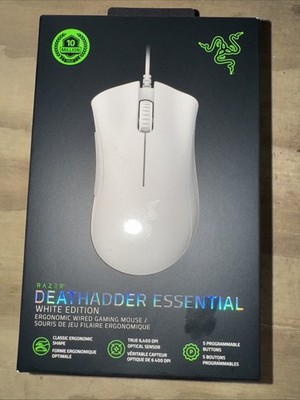 Razer DeathAdder Essential White Edition Ergonomic Wired Gaming Mouse NEW Sealed