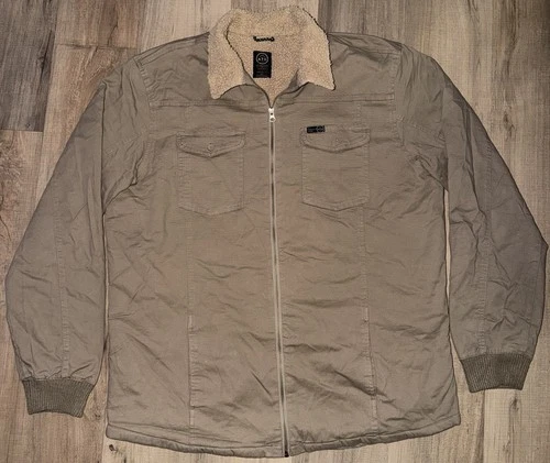 ATG Wrangler Mens XLT Tan Sherpa Lined Full Zip Jacket Workwear Coat - product listing photo