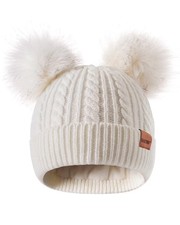Winter Hat for Kids Toddler Children Girls Beanie with Double Pom Pom Warm Th...