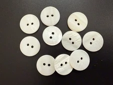 5pc Natural Mother of Pearl Shell Buttons Flat Back 2 Hole Sew on Buttons 18mm