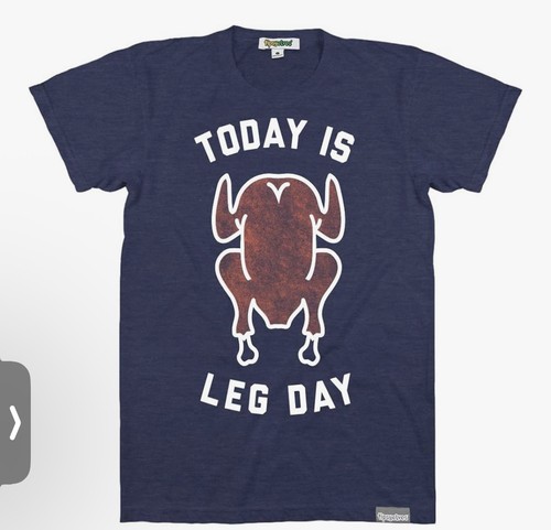 Tipsy Elves Thanksgiving T Shirt Today Is Leg Day Turkey Size XL NEW