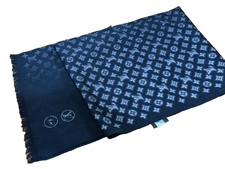Sciarpa scialle Louis Vuitton design frammento monogramma seta cashmere M73743 Fujiwara