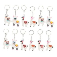 24pcs Alpaca Keychain Cute Wallet Decor Ring Keychain Animal Pendant Key Ring