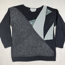 Vintage Private Party Size M Silk Angora Wool Blend Soft Sweater 1980's