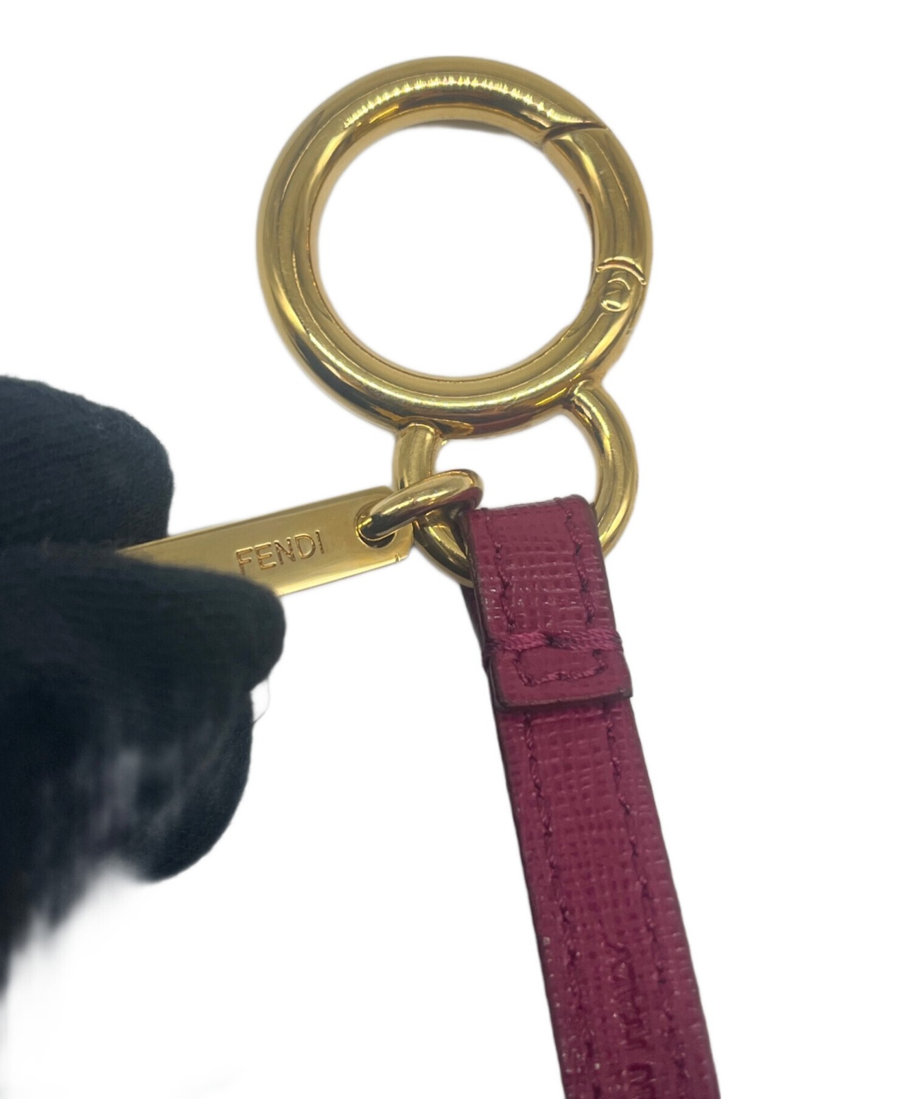 FENDI Bag Charm Key Holder Strap Pom-pom Purple Authentic thumbnail 12