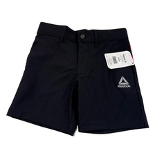 Reebok Victory Short Boys XS 4/5 Black Zip Classic Style Belt Hoops Pockets