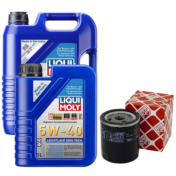 MotoröL Set High Tech 5W-40 Liqui Moly 6 Liter + ÖLfilter FüR Citroen Peugeot-image