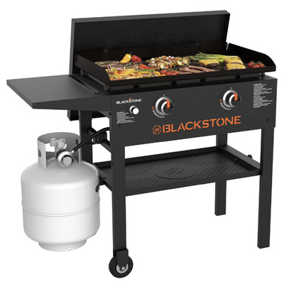 Blackstone Original Outdoor Griddle, 2-Burner 28'' Propane Flat Top Grill with Ha