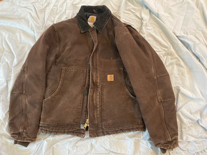 1週間のみ値引きCarhartt J22 DKB ブラウンジャケット L Carhartt J22DKB Dark Brown Traditional Sandstone Lined Jacket