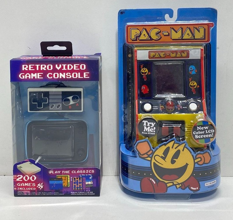 Vivitar Retro Video Game Console & Basic Fun Mini Arcade Pac-Man (Sealed)