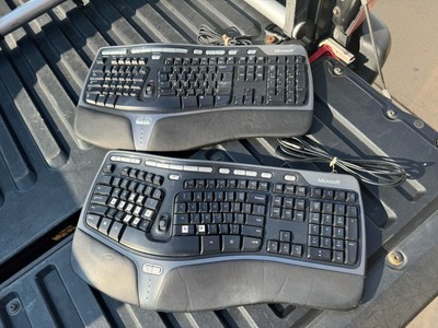 Lot Of 2 Microsoft Natural Ergonomic Keyboards 4000 v1.0 USB Wired 
