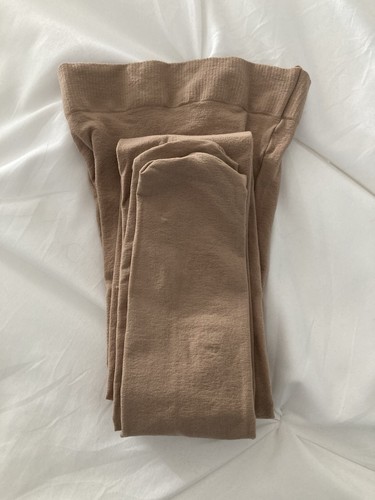 Body Wrappers TotalSTRETCH Knit Waist Adult Footed Dance Tights L/XL Tan EC-LNEW