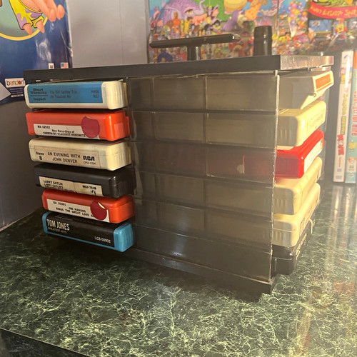 8-Track Cartridge Tape Lot w/ Plastic Case Stereo 1970s Multigenre untested