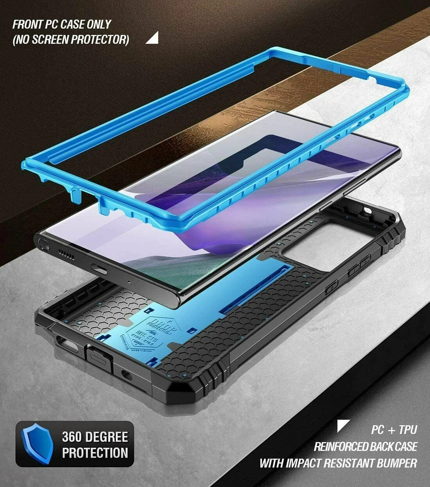 Funda protectora a prueba de golpes para teléfono Galaxy Note 20 Ultra / Note 20 con soporte Foto 3 de 4