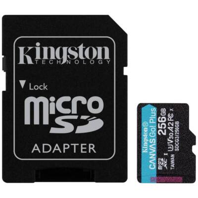 Kingston Canvas Go! Plus SD-Karte 256 GB Class 10 UHS-I inkl. SD-Adapter