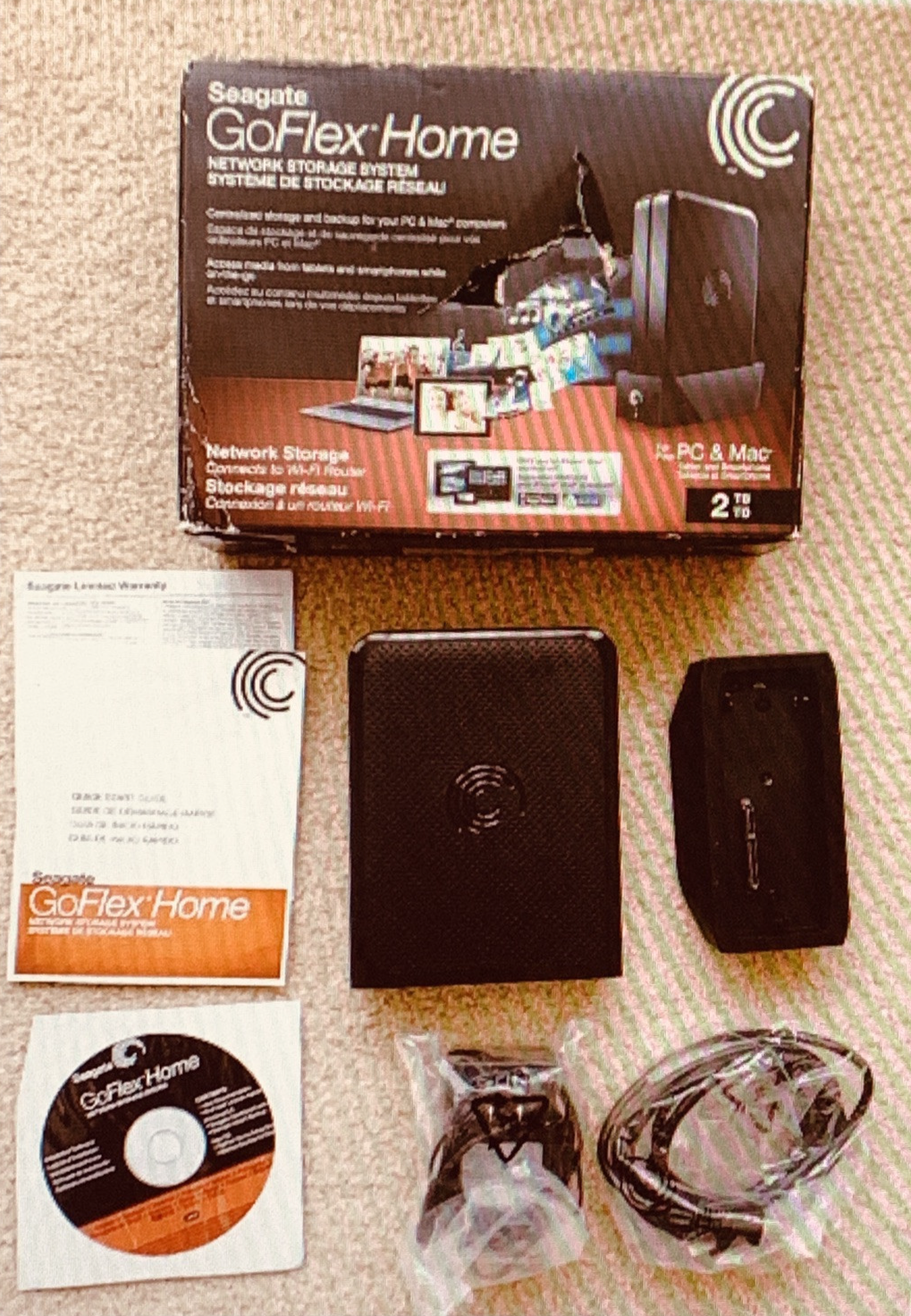 Seagate FreeAgent GoFlex Home 2TB NAS WiFi External Hard Drive Open Box-image
