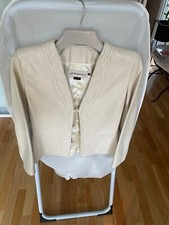 Gorgeous Vintage Ladies Cream Leather Emporio Armani Short Jacket Size 42