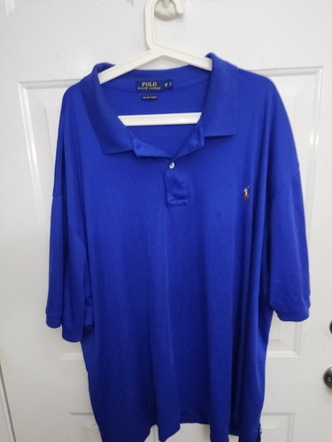 Polo Ralph Lauren Shirt Mens 5XB Big Blue Pima Soft Touch Polo Cotton ๐ฅ Nice!