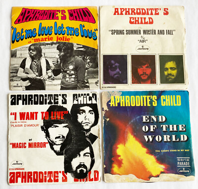 APHRODITE´S CHILD 4 x 7'' Single Original Vinyl Pack(1968-70 Mercury, France) 