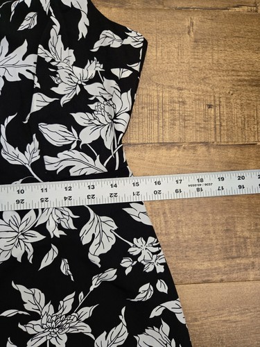 Lulus Dress Women M Black White Floral Lined Sleeveless Zip Summer - Picture 6 of 14