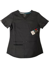 ScrubStar Ultimate Stretch Twill CrissCross V-Neck Scrub Top "Pewter" Women's S