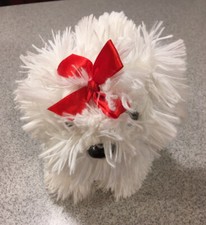 Dan Dee Collectors Choice White Maltese Dog w/ Red Bow Plush Stuffed Animal EUC
