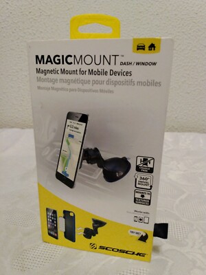 Magic Mount Scosche Black Magnetic 360 Swivel Suction Cup Mobile Device Mount