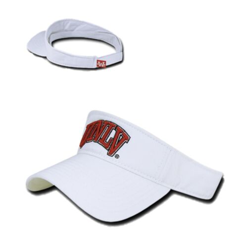 White UNLV Runnin Rebels Nevada Las Vegas Cotton Polo NCAA Sun Golf Visor Hat - Picture 1 of 2