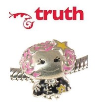 Genuine TRUTH PK 925 sterling silver & enamel STAR DOLL charm bead, celestial