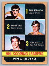 1972-73 TOPPS #63 PHIL ESPOSITO/BOBBY ORR/JEAN RATELLE